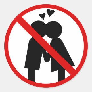 Geen Kisses Anti-Valentijnsdag Sticker