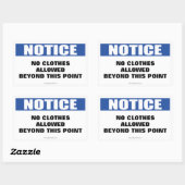 Geen kleding buiten dit punt Berichtteken Rechthoekige Sticker (Vel)