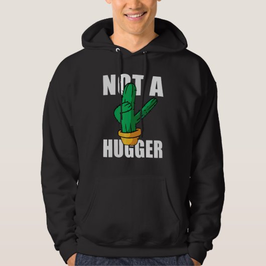 Geen Knuffelaar Cactusmensen Hoodie (Voorkant)