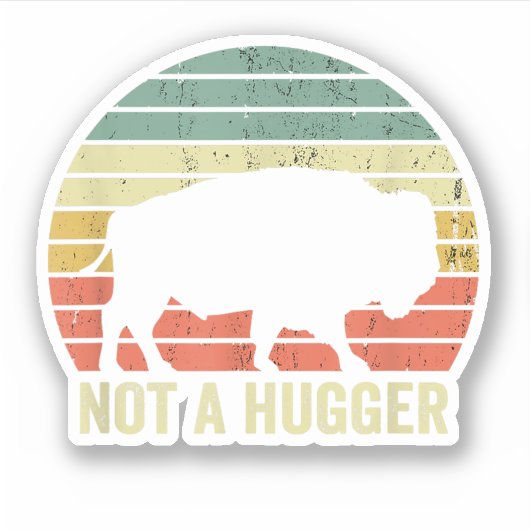 Geen Knuffelaar Grappige Yellowstone Bizon Intro Sticker (Voorkant)
