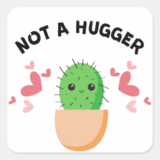 GEEN KNUFFELAAR VIERKANTE STICKER (Voorkant)