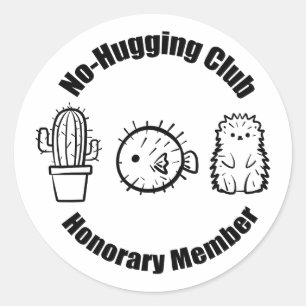 Geen knuffelclub ronde sticker
