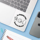 Geen knuffelclub sticker (Laptop met iPhone)