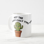 Geen knuffeltype cactus | Grappige introvert Koffiemok (Voorkant links)