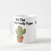 Geen knuffeltype cactus | Grappige introvert Koffiemok (Voorkant links)