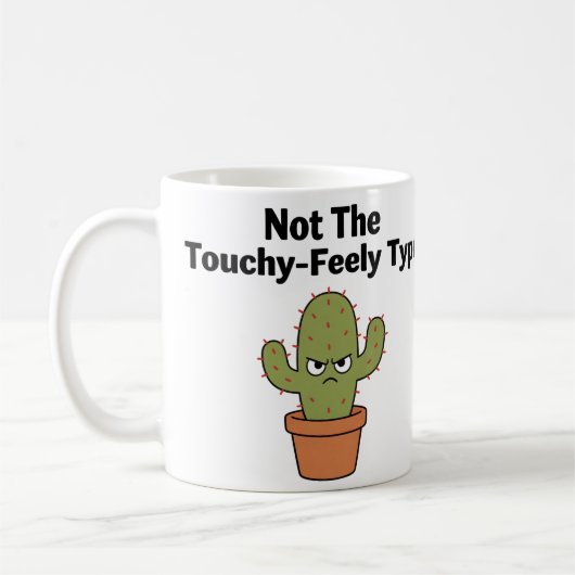 Geen knuffeltype cactus | Grappige introvert Koffiemok (Links)