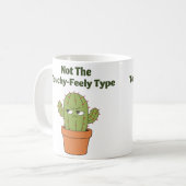 Geen knuffeltype cactus | Grappige introvert Koffiemok (Voorkant links)