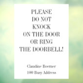 Geen knuppende deurbel Venster Decale Klokken Raamsticker (Vel 3)