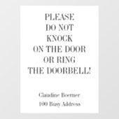 Geen knuppende deurbel Venster Decale Klokken Raamsticker (Vel)