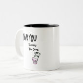 geen koeien tweekleurige koffiemok (Voorkant links)