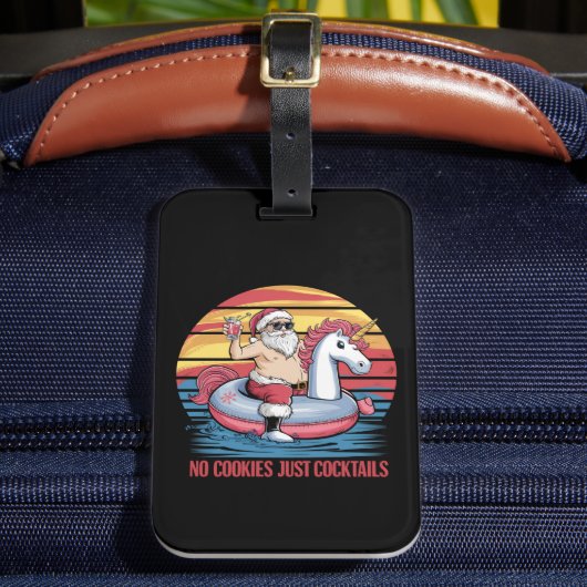 Geen koekjes cocktails Kerstmis in juli Kerstmis Bagagelabel (Voorkant Insitu 2)