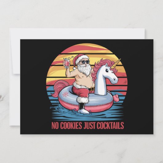 Geen koekjes cocktails Kerstmis in juli Kerstmis Kaart (Voorkant)