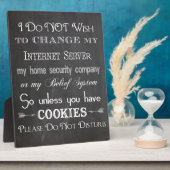 Geen koekjes, geen teken van het Chalkboard storen Fotoplaat (Zijkant)
