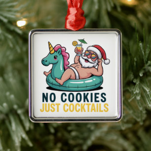 Geen koekjes, gewoon cocktails Kerstmis Zomer Kers Metalen Ornament