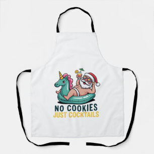 Geen koekjes, gewoon cocktails Kerstmis Zomer Kers Schort