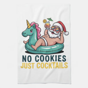 Geen koekjes, gewoon cocktails Kerstmis Zomer Kers Theedoek