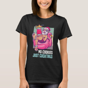 Geen koekjes gewoon Cocktails Santa Flamingo Summe T-shirt