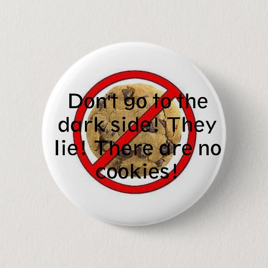 Geen koekjes ronde button 5,7 cm (Voorkant)