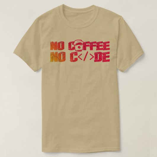 Geen koffie-code t-shirt (Design voorkant)