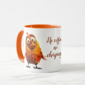 Geen koffie, geen chirping Funny Bird Mok (Voorkant links)