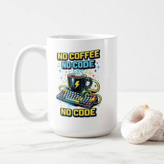 Geen Koffie Geen Code Koffiemok (Met donut)