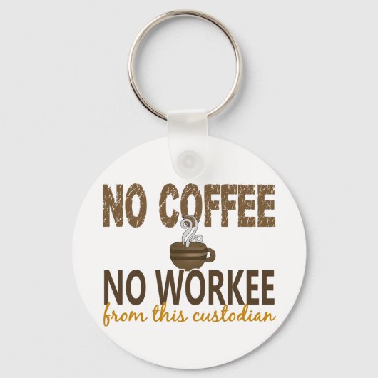 Geen koffie geen echte bewaarder sleutelhanger (Voorkant)
