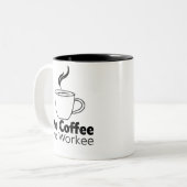Geen koffie Geen grappig koffie-gezegde Tweekleurige Koffiemok (Voorkant links)