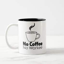Geen koffie Geen grappig koffie-gezegde Tweekleurige Koffiemok