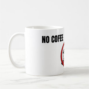 Geen koffie, geen handel, minimaal humorontwerp koffiemok