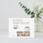 Geen koffie, geen problemen briefkaart (Staand voorkant)