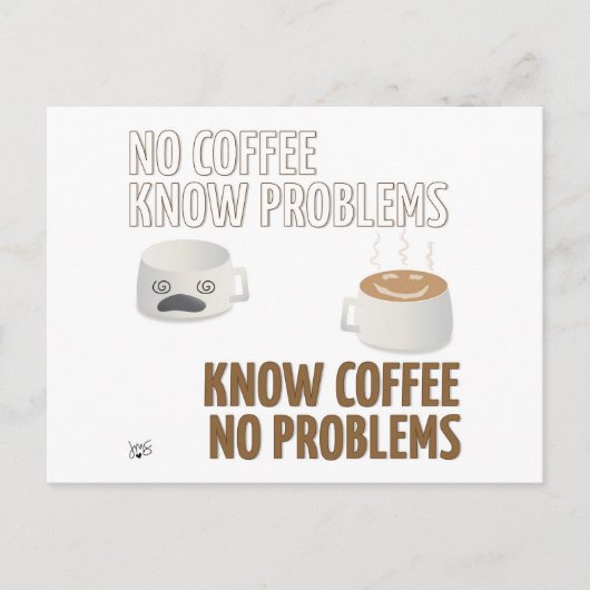 Geen koffie, geen problemen briefkaart (Voorkant)