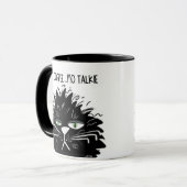 Geen koffie geen Talkie Tired Black Mad Cat Funny Mok (Voorkant links)