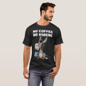 Geen koffie, geen werk. Grumpy Funny Donkey Pullov T-shirt (Voorkant volledig)