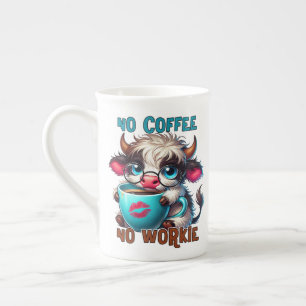Geen koffie, geen werk porselein kop