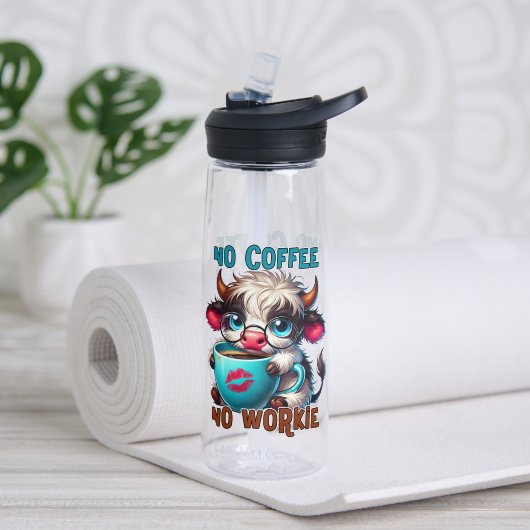 Geen Koffie Geen Werk Waterfles (Yoga (Gedraaid) )