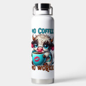 Geen Koffie Geen Werk Waterfles (Achterkant)
