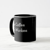 Geen koffie - Geen Workee Black, naam cadeaubekert Mok (Voorkant links)