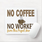 Geen Koffie geen Workee Project Manager Muismat (Met muis)