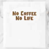 Geen koffie-leven ovale sticker (Tas)