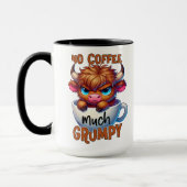 Geen koffie veel chagrijnig mok (Links)