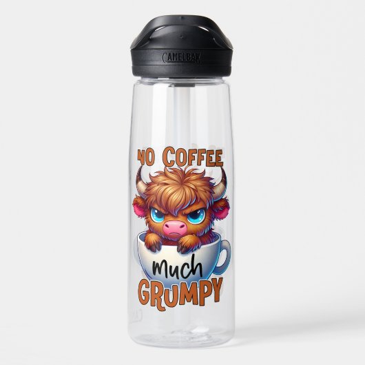 Geen koffie veel chagrijnig waterfles (Achterkant)