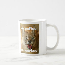 Geen koffie zonder werk koffiemok