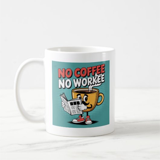 Geen koffie zonder werk koffiemok (Links)