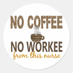 Geen koffie zonder zorgverzekering ronde sticker