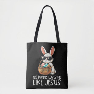 Geen konijn houdt van mij zoals Jezus Christelijk Tote Bag