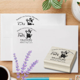 Geen konijn zoals jij in het paasterretour-adres rubberstempel