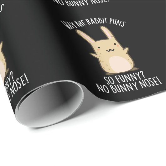 Geen Konijnenneus Grappige Konijnenpuns Donker BG Cadeaupapier (Rol Hoek)