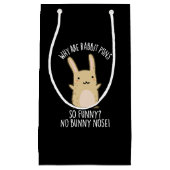 Geen Konijnenneus Grappige Konijnenpuns Donker BG Klein Cadeauzakje (Voorkant)