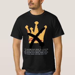 Geen Koning Anti Monarchie Aangepast Protest GRIJS T-shirt