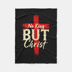 Geen Koning Dan Christus Dappere Kruis Geloofs Geb Fleece Deken